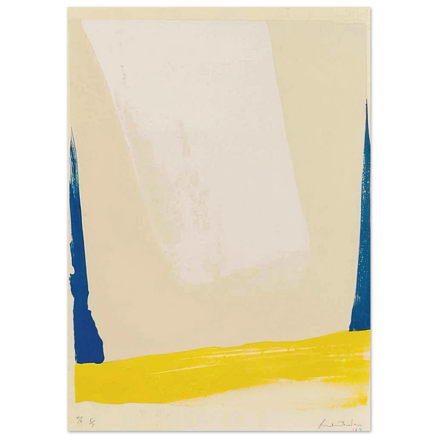 Helen Frankenthaler - White Portal - 1967 Wall art - 13x18 cm / 5x7 inches - Premium Wooden Framed Poster With Fine Art Paper-canvas - Wood frame