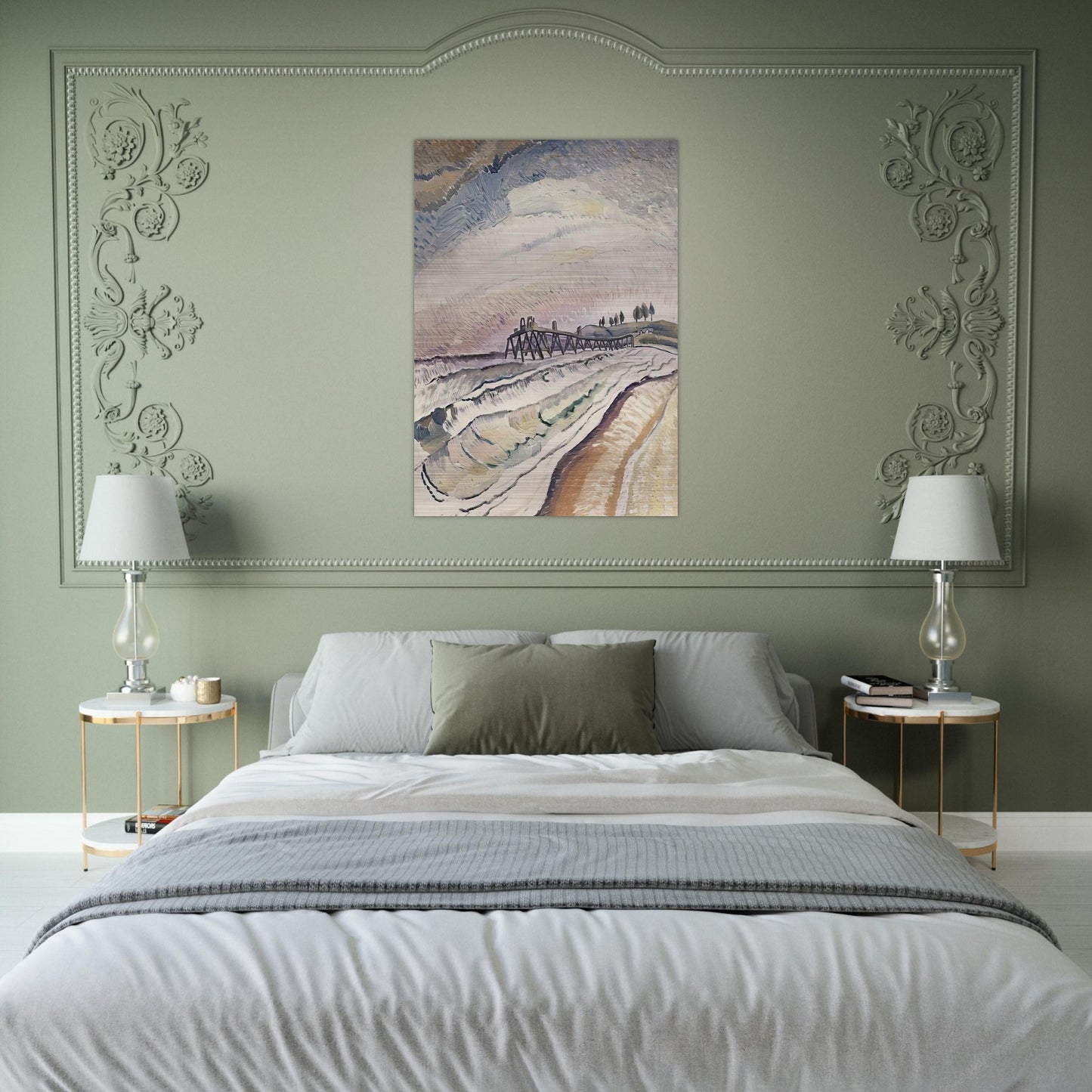 Bulli Pier, South Coast - 1931 - Grace Cossington Smith Brushed Aluminum Print - 70x100 cm / 28x40 inches | Grace Cossington Smith Aluminum Print | Grace Cossington Smith Prints