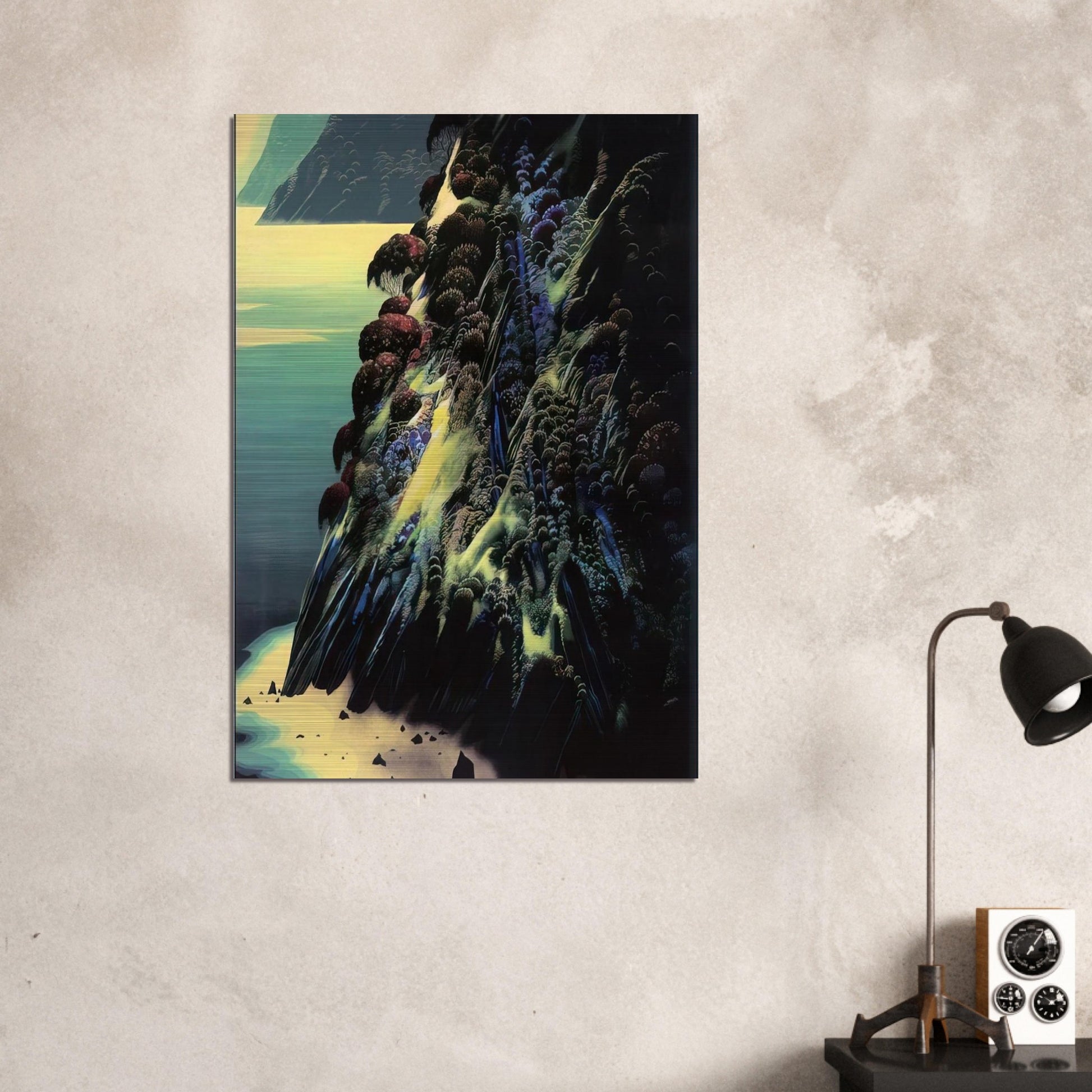 Big Sur Poem - Eyvind Earle Brushed Aluminum Print - 70x100 cm / 28x40 inches | Eyvind Earle Aluminum Print | Eyvind Earle Prints