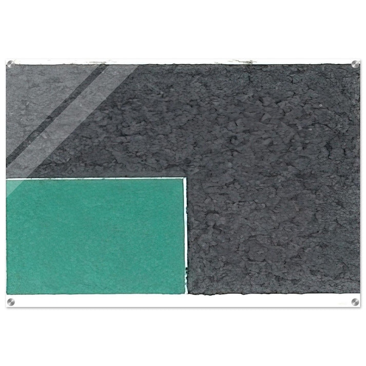 Colored Paper Image XVIII  Green Square with Grey  - Ellsworth Kelly Acrylic Print - 70x100 cm / 28x40″ inches