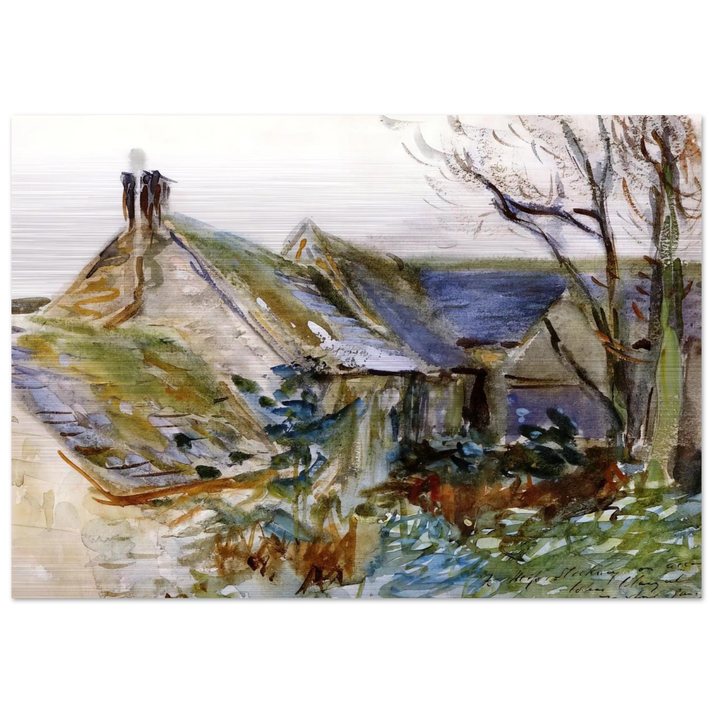 Cottage at Fairford, Gloucestershire - John Singer Sargent Brushed Aluminum Print - 70x100 cm / 28x40 inches | John Singer Sargent Aluminum Print | John Singer Sargent Prints
