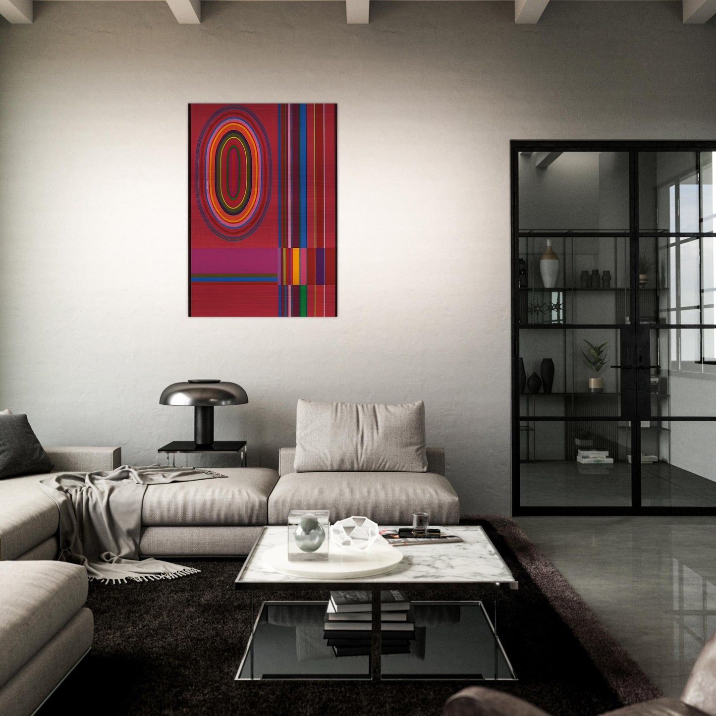 Red Rose - 1966 - John Ferren Brushed Aluminum Print - 70x100 cm / 28x40 inches | John Ferren Aluminum Print | John Ferren Prints