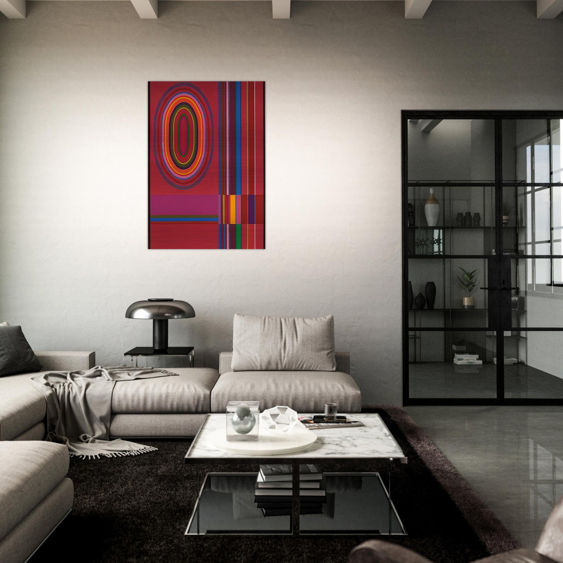 Red Rose - 1966 - John Ferren Brushed Aluminum Print - 70x100 cm / 28x40 inches | John Ferren Aluminum Print | John Ferren Prints