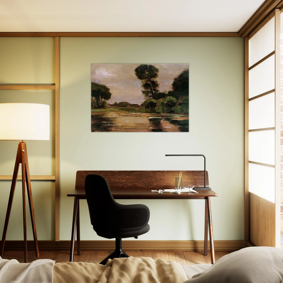 Lonely tree at the Gein Sun - Piet Mondrian Brushed Aluminum Print - 70x100 cm / 28x40 inches | Piet Mondrian Aluminum Print | Piet Mondrian Prints