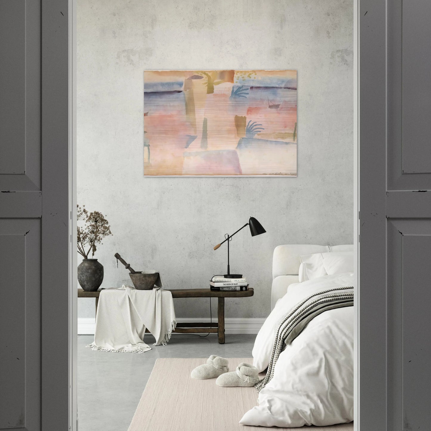 VIEW TOWARDS THE PORT OF HAMMAMET 1914 - Paul Klee Brushed Aluminum Print - 70x100 cm / 28x40 inches | Paul Klee Aluminum Print | Paul Klee Prints