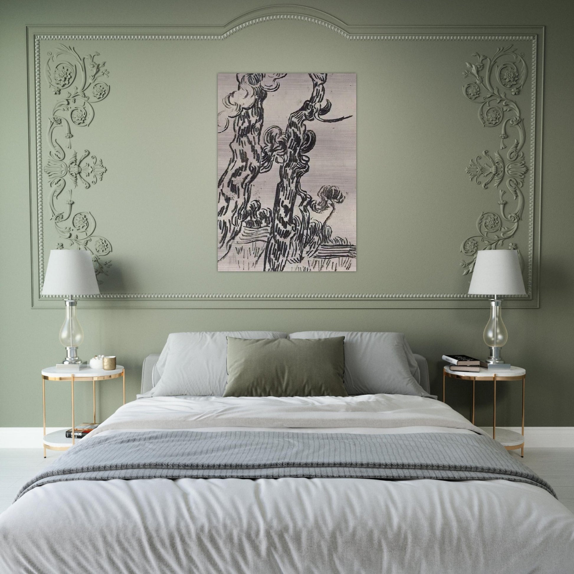 Two Pinetrees - Vincent van Gogh Brushed Aluminum Print - 70x100 cm / 28x40 inches | Vincent van Gogh Aluminum Print | Vincent van Gogh Prints