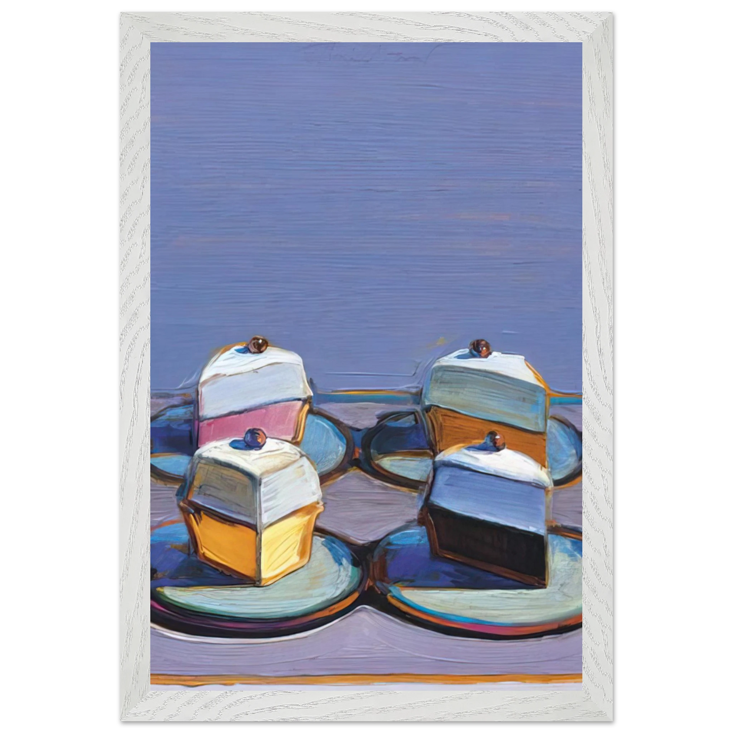 Wayne Thiebaud - Meringue Mix - 1999 Wall Art - 30x40 cm / 12x16 inches - Premium Wooden Framed Poster With Fine Art Paper - Wood frame