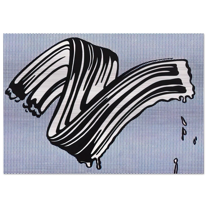 WHITE BRUSHSTROKE I 1965 - Roy Lichtenstein Brushed Aluminum Print - 70x100 cm / 28x40 inches | Roy Lichtenstein Aluminum Print | Roy Lichtenstein Prints