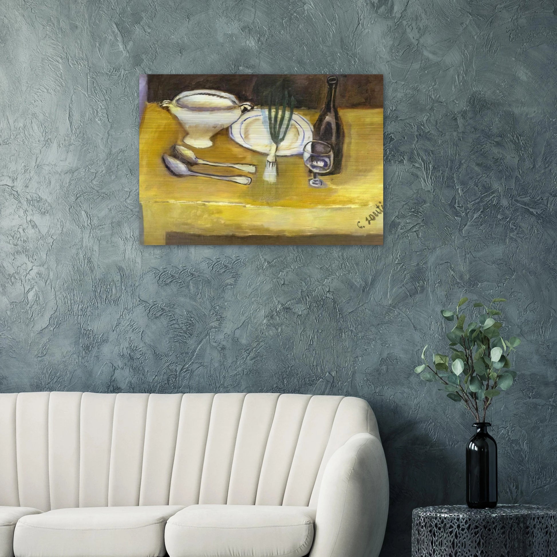 STILL LIFE WITH SOUP TUREEN - Chaim Soutine Brushed Aluminum Print - 70x100 cm / 28x40 inches | Chaim Soutine Aluminum Print | Chaim Soutine Prints