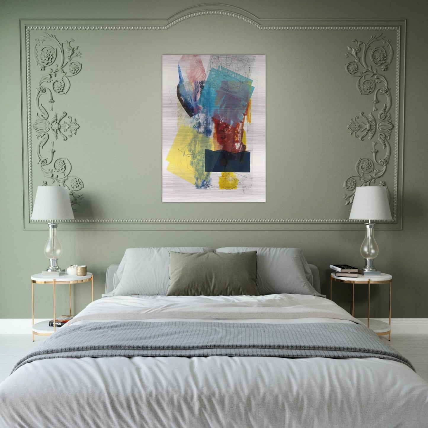 Aviation 3 - Sam Gilliam Brushed Aluminum Print - 70x100 cm / 28x40 inches | Sam Gilliam Aluminum Print | Sam Gilliam Prints