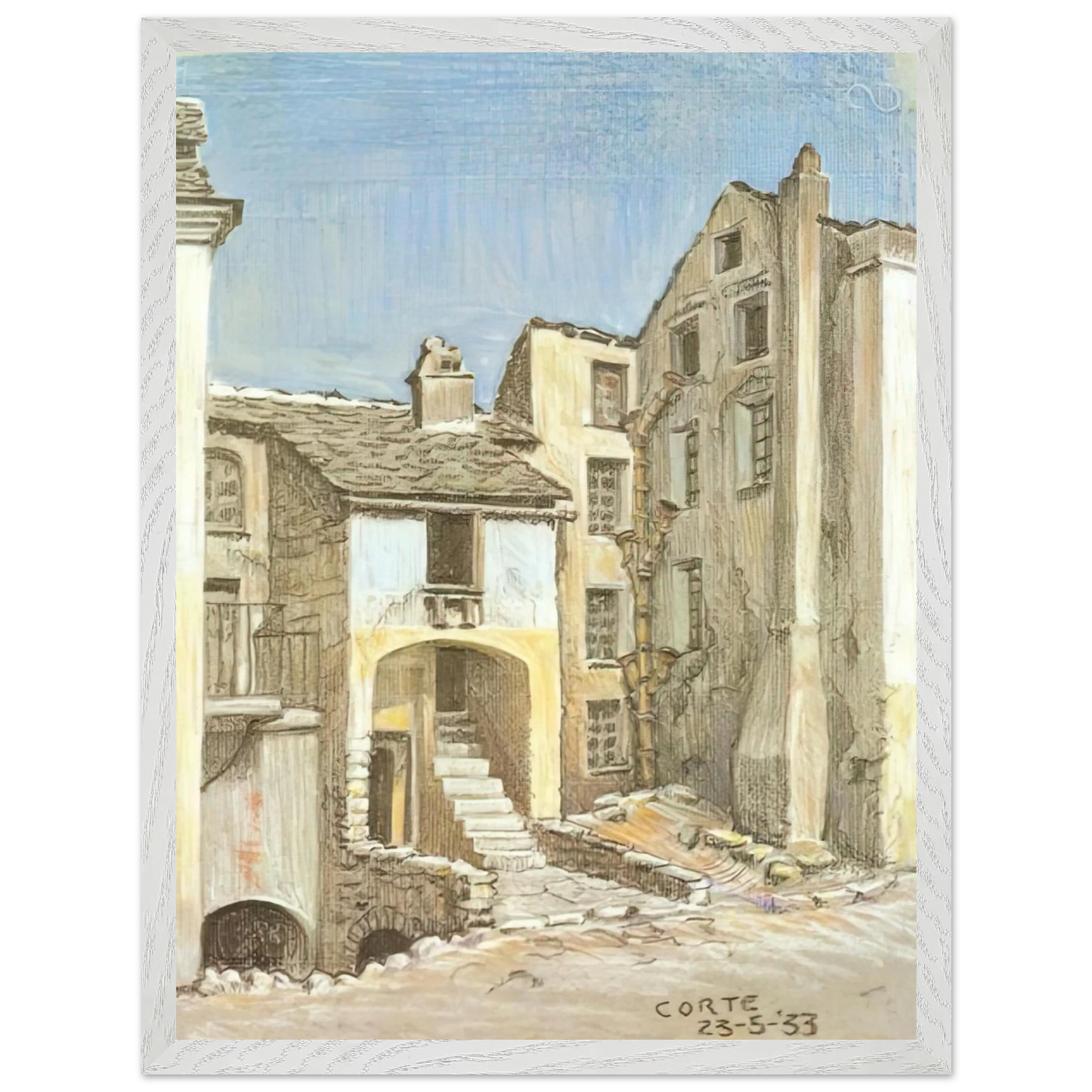 MC Escher - CORTE CORSICA Wall Art - 60x80 cm / 24x32 inches - Fine Art Poster-canvas - -