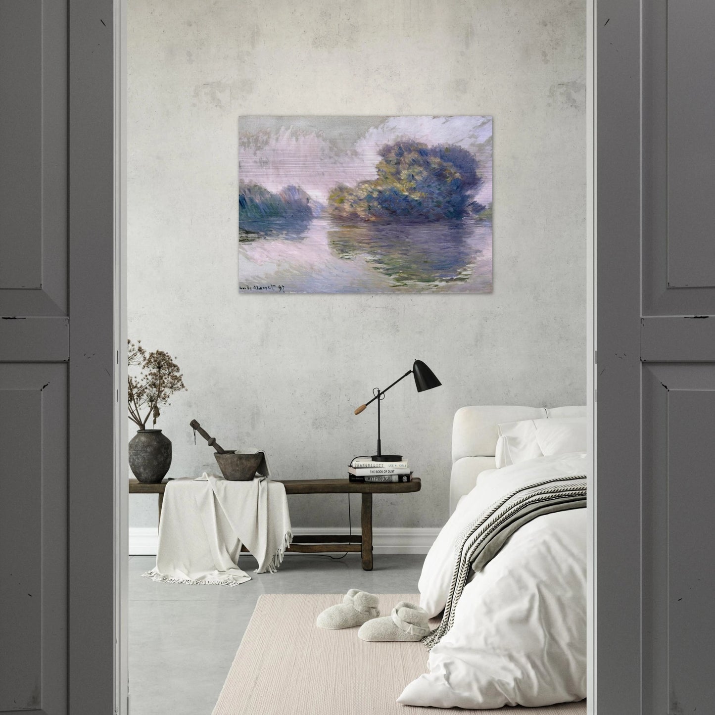 Islands at Port-Villez - claude monet Brushed Aluminum Print - 70x100 cm / 28x40 inches | claude monet Aluminum Print | claude monet Prints