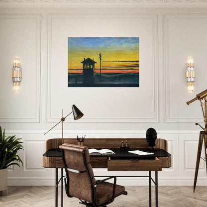 Railroad Sunset - Edward Hopper Brushed Aluminum Print - 70x100 cm / 28x40 inches | Edward Hopper Aluminum Print | Edward Hopper Prints