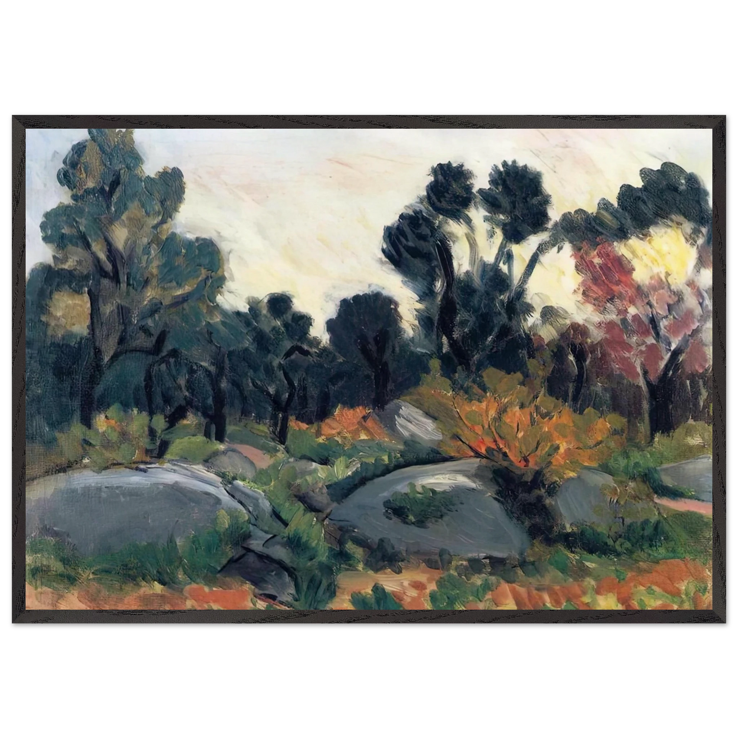 LANDSCAPE 3 - Henri Matisse 70x100 cm / 28x40 inches Framed Art Print – Black Wooden Frame