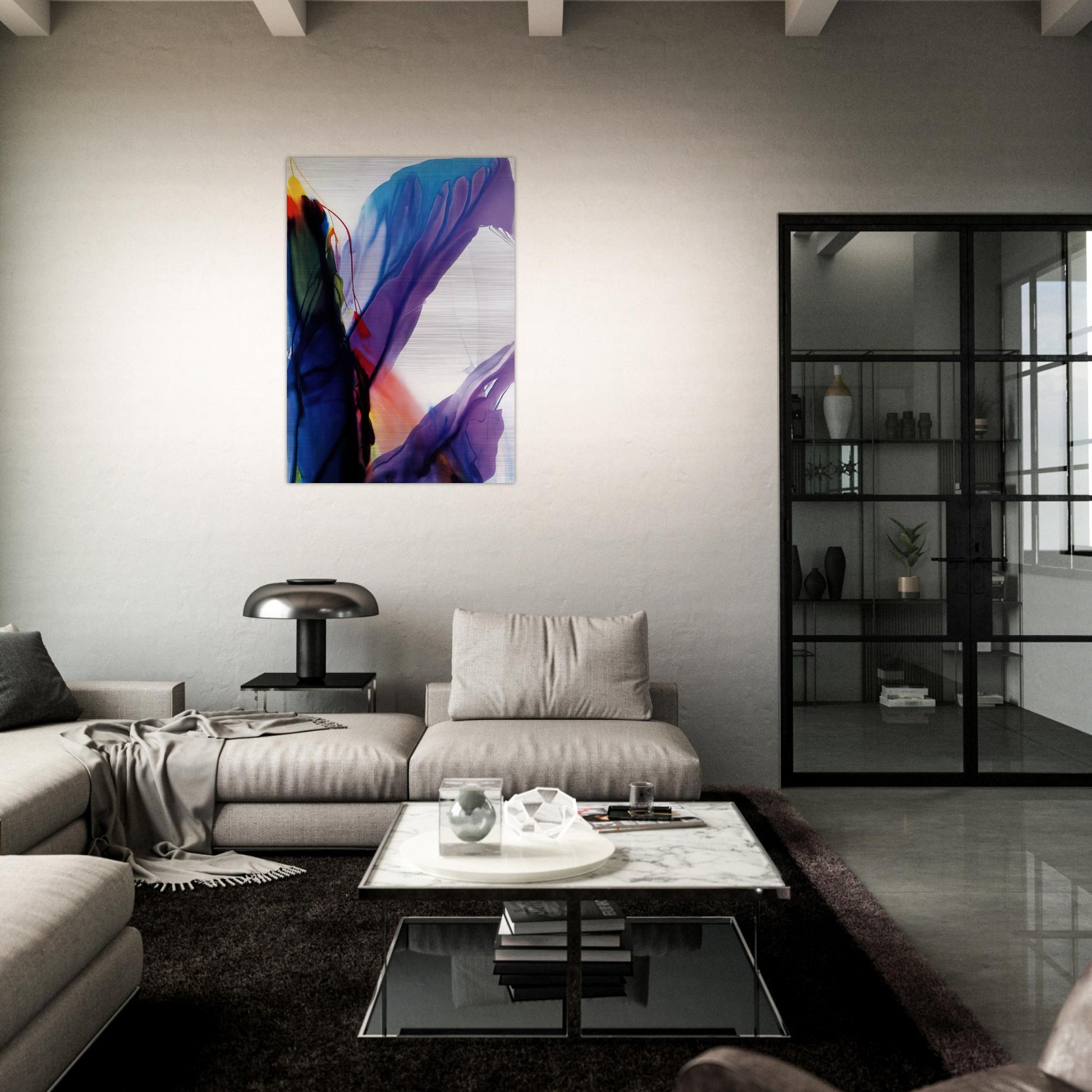 Phenomena Yonder Near - 1964 - Paul Jenkins Brushed Aluminum Print - 70x100 cm / 28x40 inches | Paul Jenkins Aluminum Print | Paul Jenkins Prints