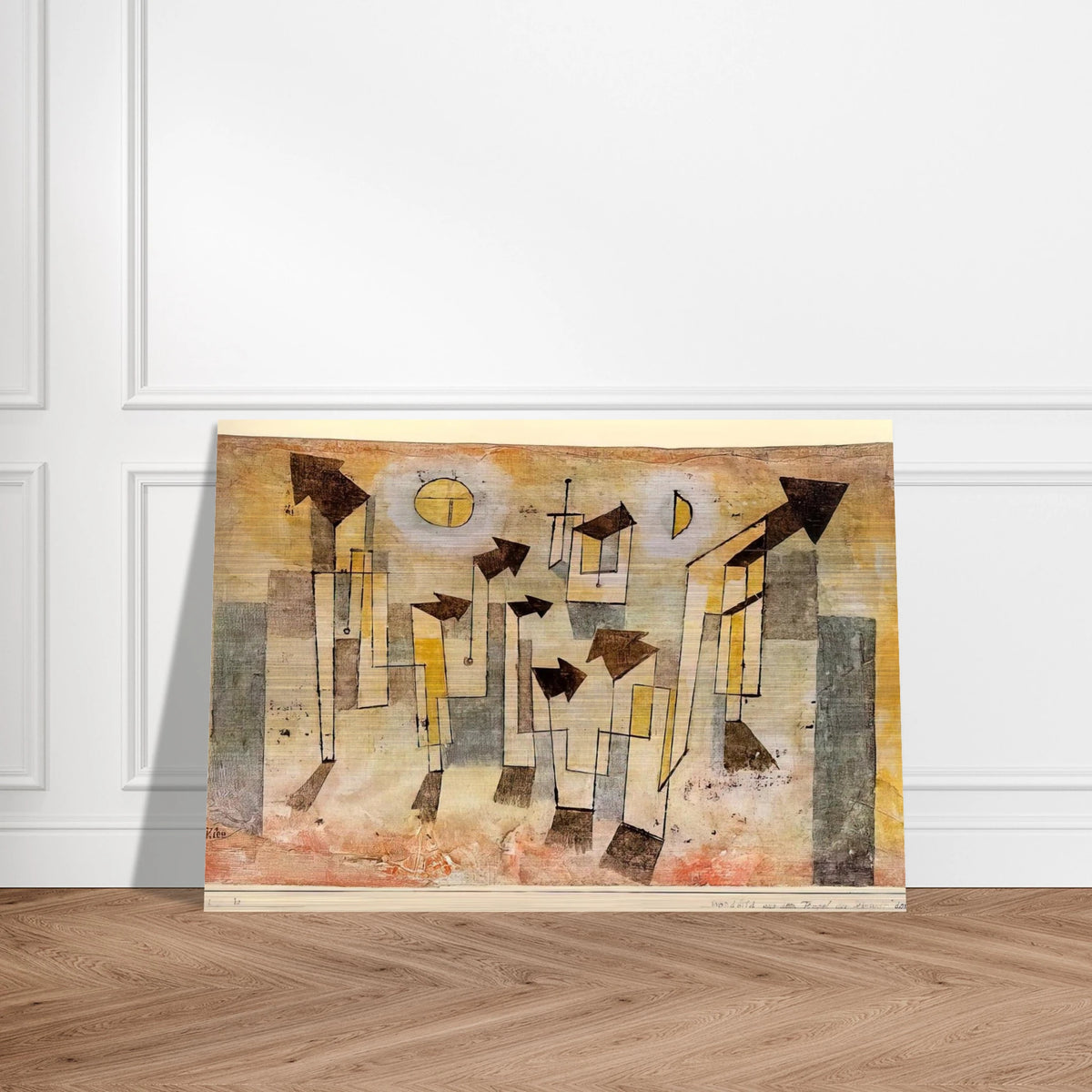 WALL PAINTING FROM THE TEMPLE OF LONGING 1922 - Paul Klee Brushed Aluminum Print - 70x100 cm / 28x40 inches | Paul Klee Aluminum Print | Paul Klee Prints