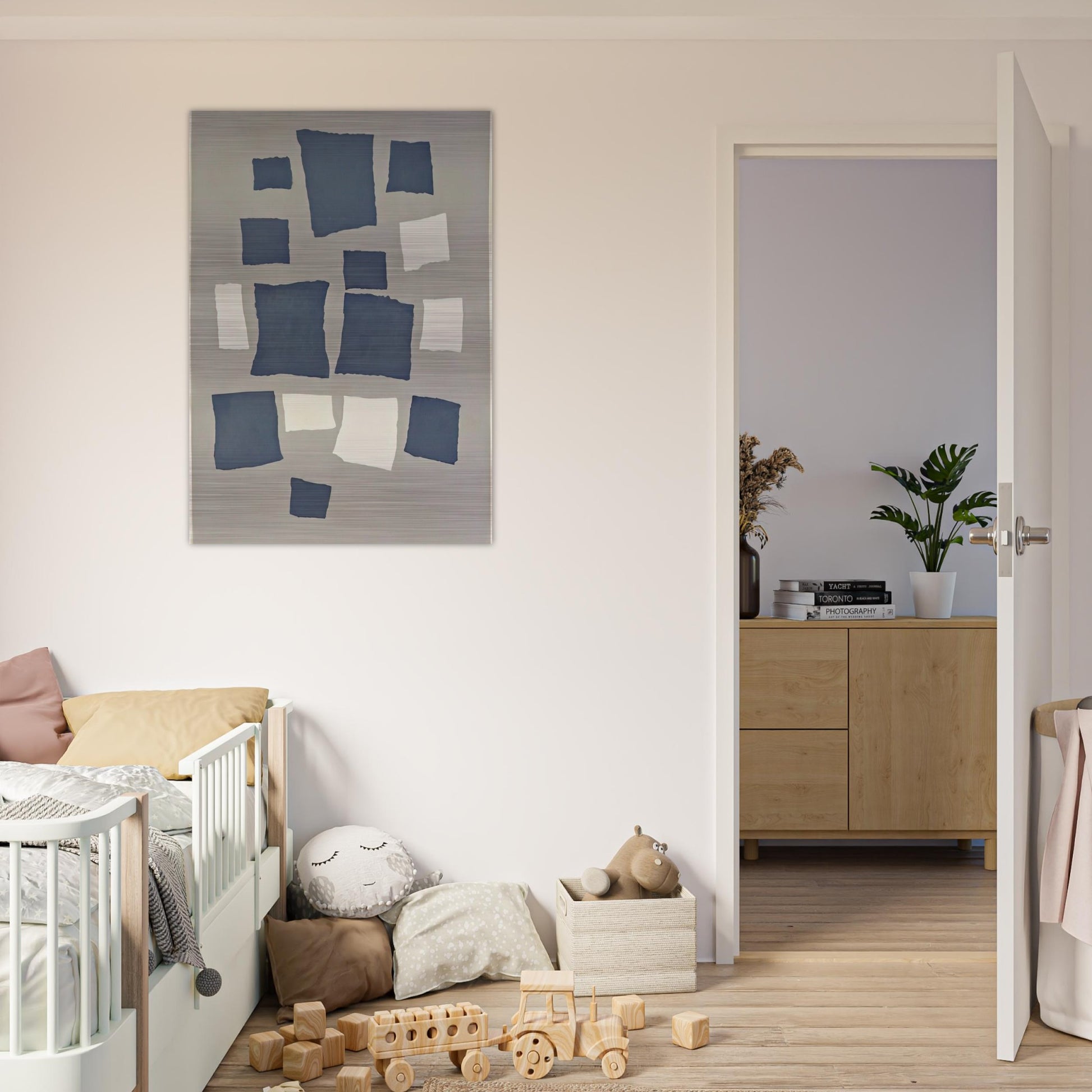 Collage with Squares Arranged According to the Laws of Chance - Jean Arp Brushed Aluminum Print - 70x100 cm / 28x40 inches | Jean Arp Aluminum Print | Jean Arp Prints