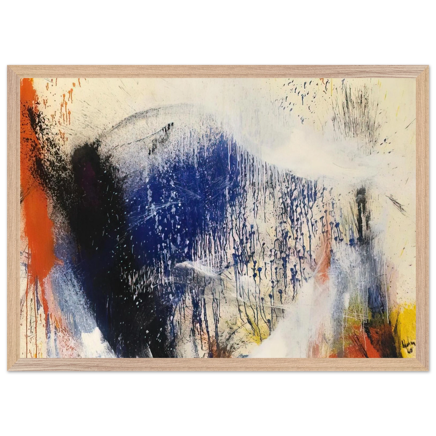Helen Frankenthaler - Untitled - 1960 Wall art - 50x70 cm / 20x28 inches - Premium Wooden Framed Poster With Fine Art Paper-canvas - Black frame