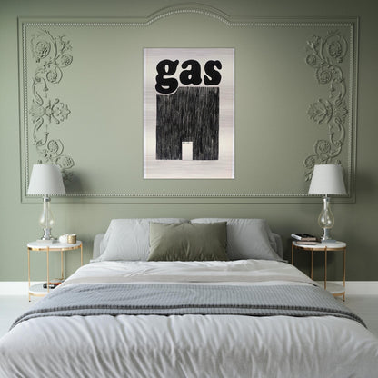 GAS 1962 - Edward Ruscha Brushed Aluminum Print - 70x100 cm / 28x40 inches | Edward Ruscha Aluminum Print | Edward Ruscha Prints