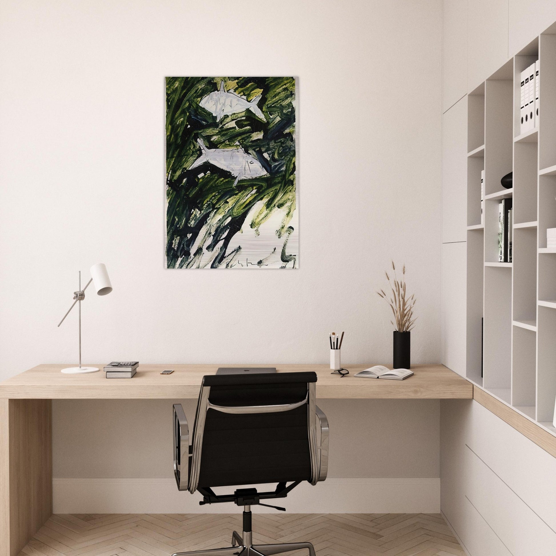 Pesci - 1982 - Mario Schifano Brushed Aluminum Print - 70x100 cm / 28x40 inches | Mario Schifano Aluminum Print | Mario Schifano Prints