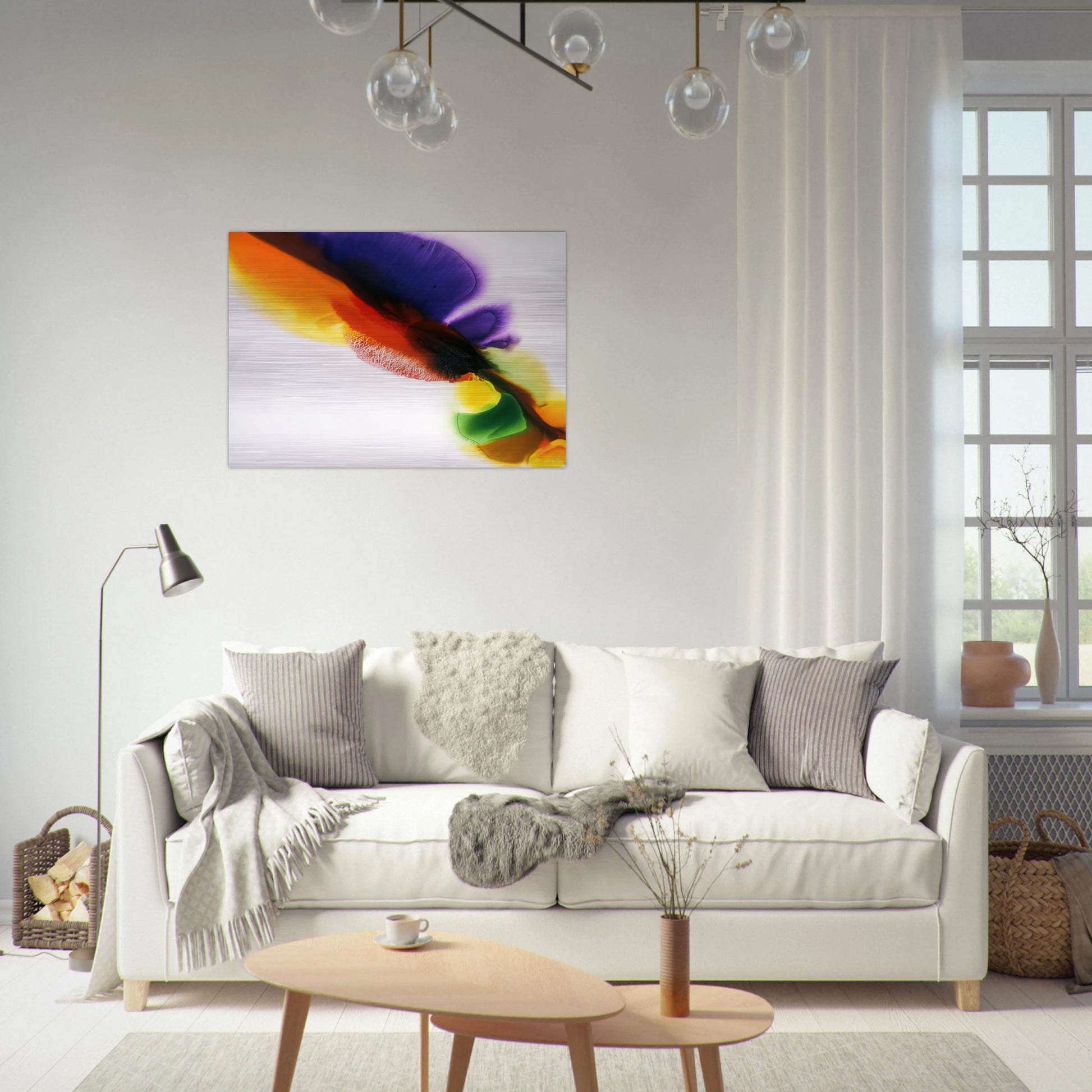 Phenomena Tibetan Flange - 1973 - Paul Jenkins Brushed Aluminum Print - 70x100 cm / 28x40 inches | Paul Jenkins Aluminum Print | Paul Jenkins Prints