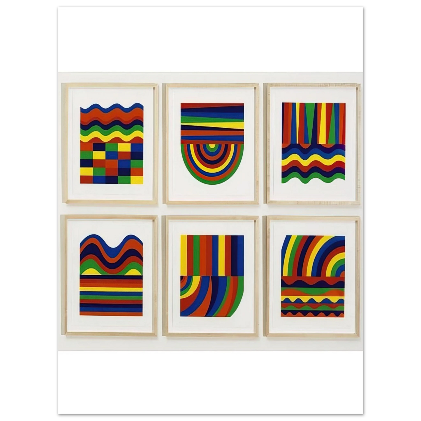 Sol LeWitt - Arcs and Bands in Colors  75x100 cm / 30x40inches Fine Art Poster