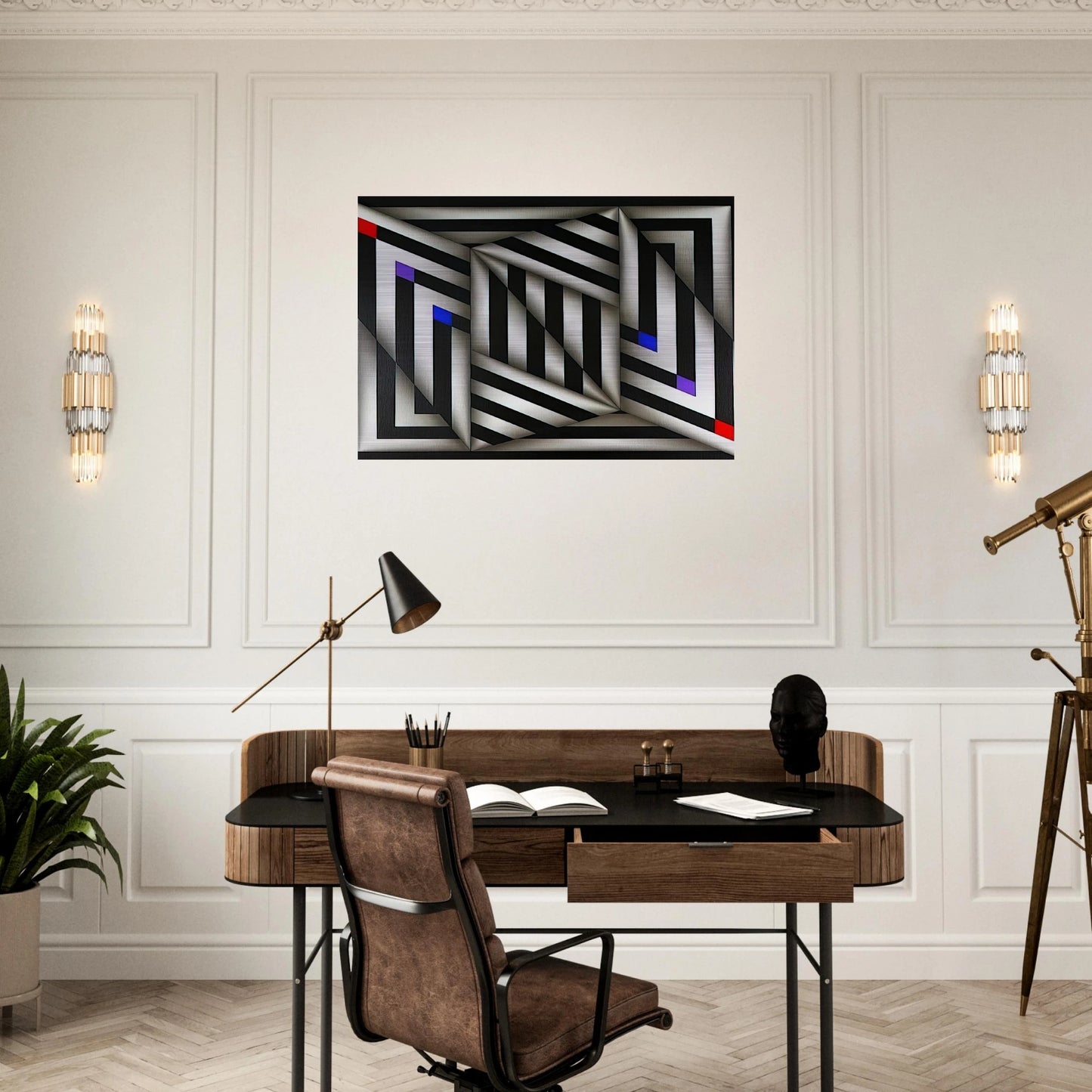 Saratoy III - 1980 - Omar Rayo Brushed Aluminum Print - 70x100 cm / 28x40 inches | Omar Rayo Aluminum Print | Omar Rayo Prints