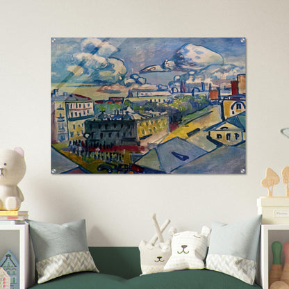 MOSCOW ZUBOVSKAYA SQUARE STUDY 1916 - Wassily Kandinsky Acrylic Print - 70x100 cm / 28x40″ inches