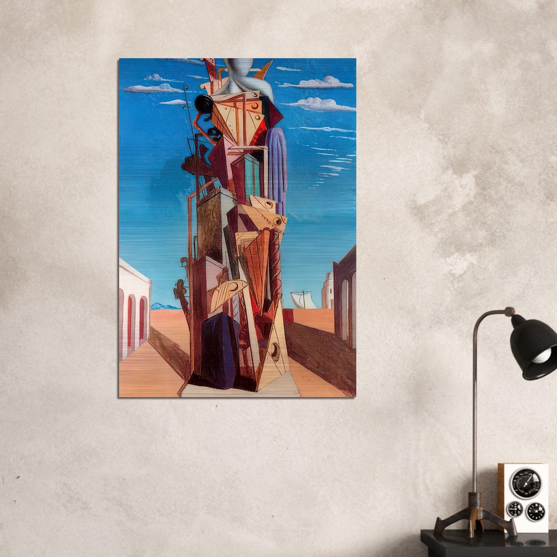 THE GREAT MACHINE 1925 - Giorgio de Chirico Brushed Aluminum Print - 70x100 cm / 28x40 inches | Giorgio de Chirico Aluminum Print | Giorgio de Chirico Prints