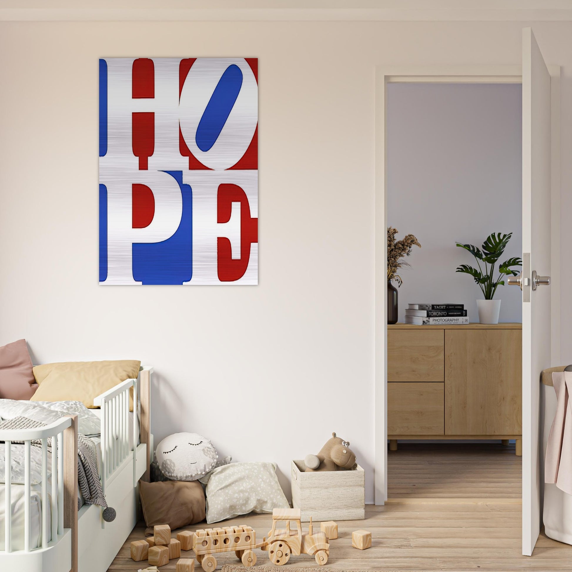 Hope - Robert Indiana Brushed Aluminum Print - 70x100 cm / 28x40 inches | Robert Indiana Aluminum Print | Robert Indiana Prints