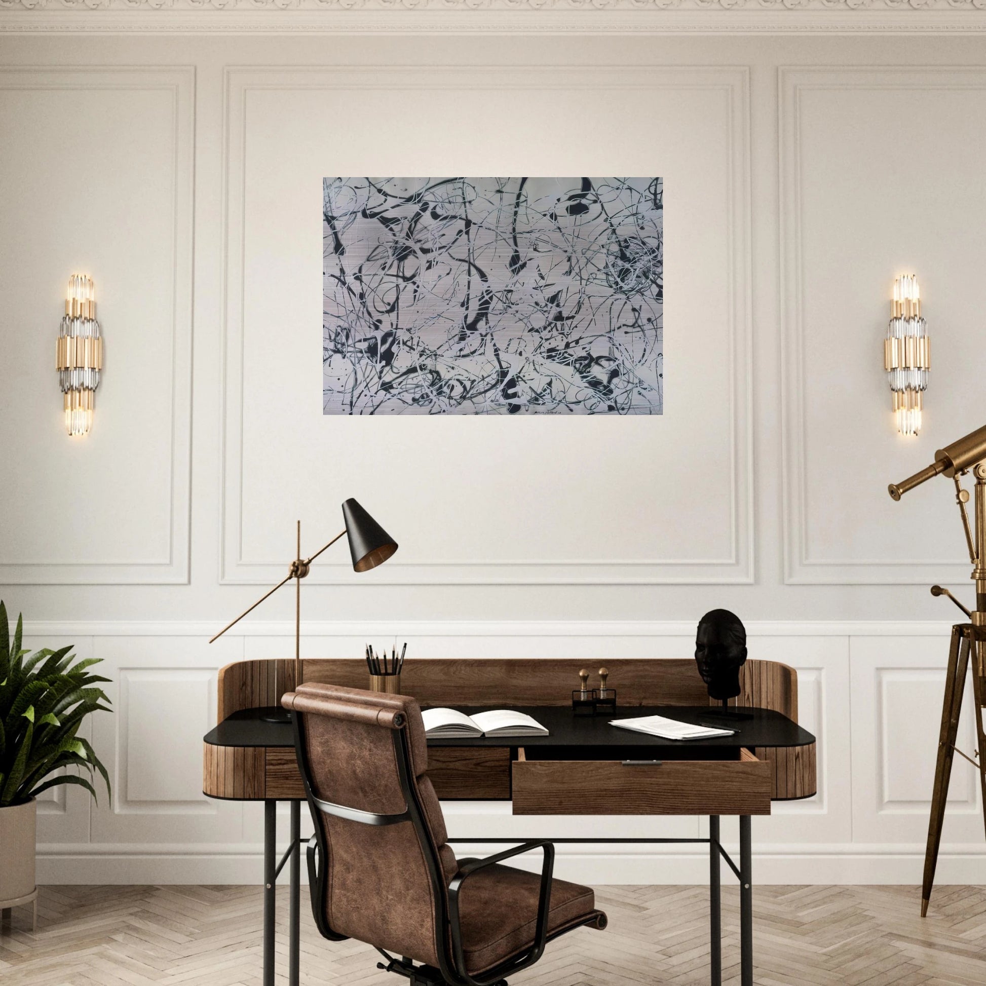 NUMBER 23 - Jackson Pollock Brushed Aluminum Print - 70x100 cm / 28x40 inches | Jackson Pollock Aluminum Print | Jackson Pollock Prints