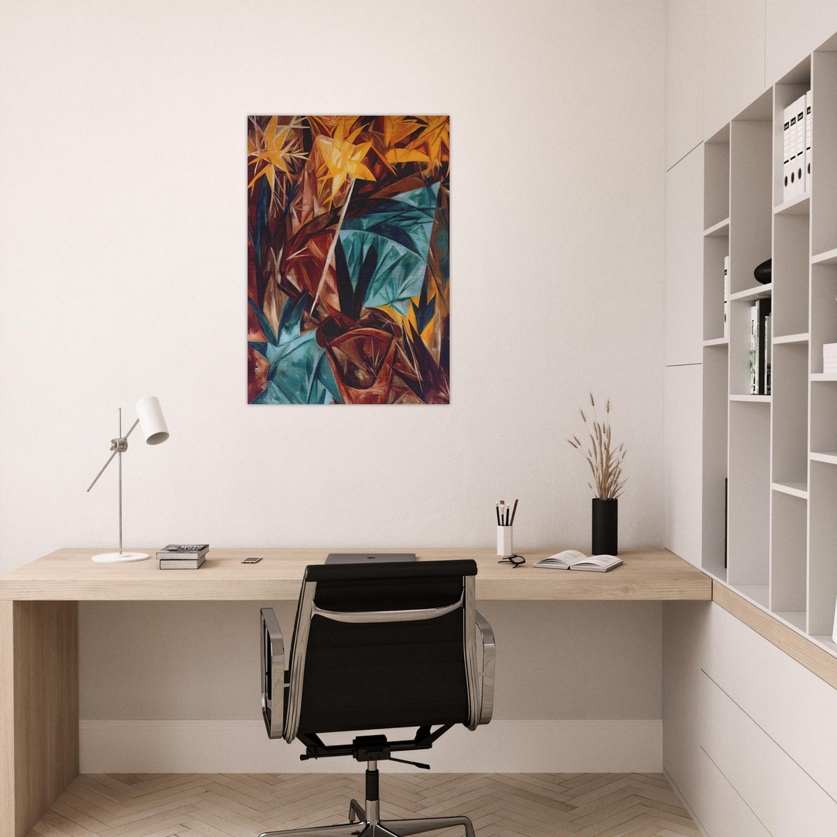 Rayonist lilies - 1913 - Natalia Goncharova Brushed Aluminum Print - 70x100 cm / 28x40 inches | Natalia Goncharova Aluminum Print | Natalia Goncharova Prints