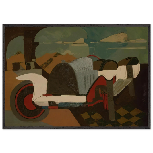 La Bugatti - 1925 - Charles Lapicque 70x100 cm / 28x40 inches Framed Art Print – Black Wooden Frame