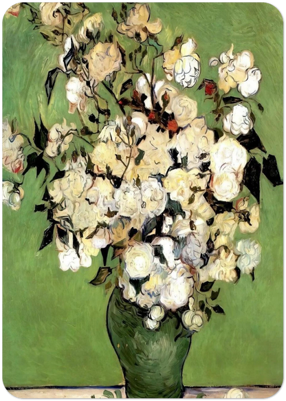 A Vase of Roses By Vincent van Gogh Pack of 10 Post Cards | Vincent van Gogh Post Cards | A6 (10.5 x 14.8 cm) - 4.1 x 5.8 inches