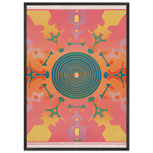 THE VISIONARIES AT THE EAST HAMPTON GALLERY 1967 - Peter Max 70x100 cm / 28x40 inches Framed Art Print – Black Wooden Frame