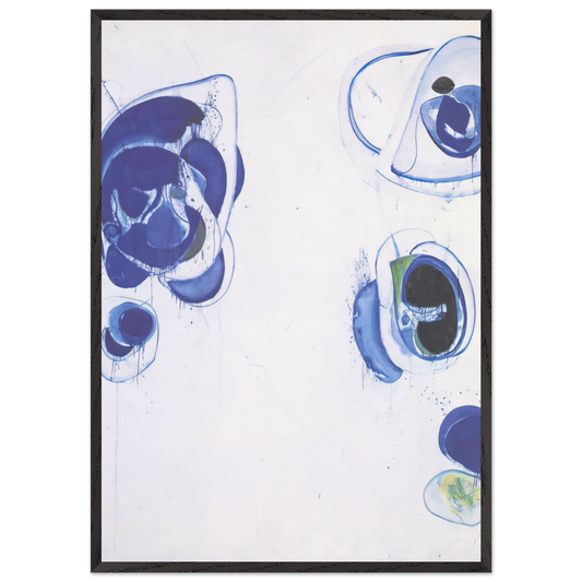 Blue Balls VII - Sam Francis 70x100 cm / 28x40 inches Framed Art Print – Black Wooden Frame
