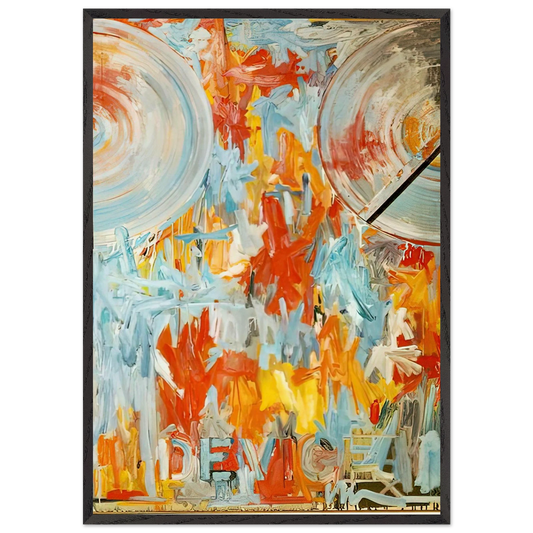 DEVICE - Jasper Johns 70x100 cm / 28x40 inches Framed Art Print – Black Wooden Frame