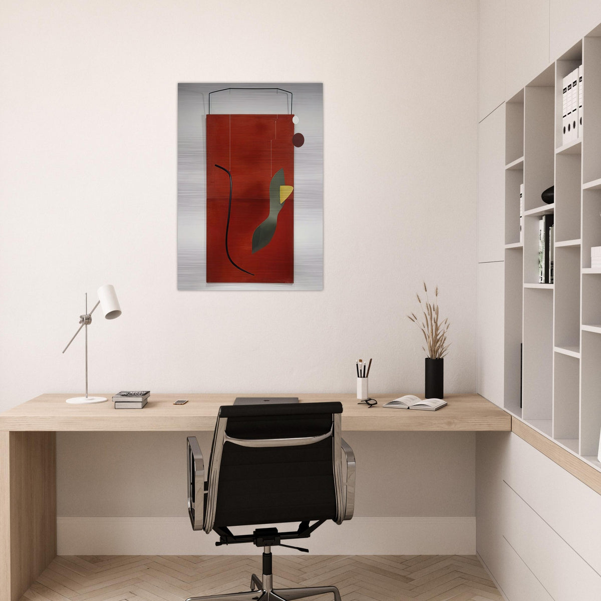 RED PANEL 1936 - Alexander Calder Brushed Aluminum Print - 70x100 cm / 28x40 inches | Alexander Calder Aluminum Print | Alexander Calder Prints