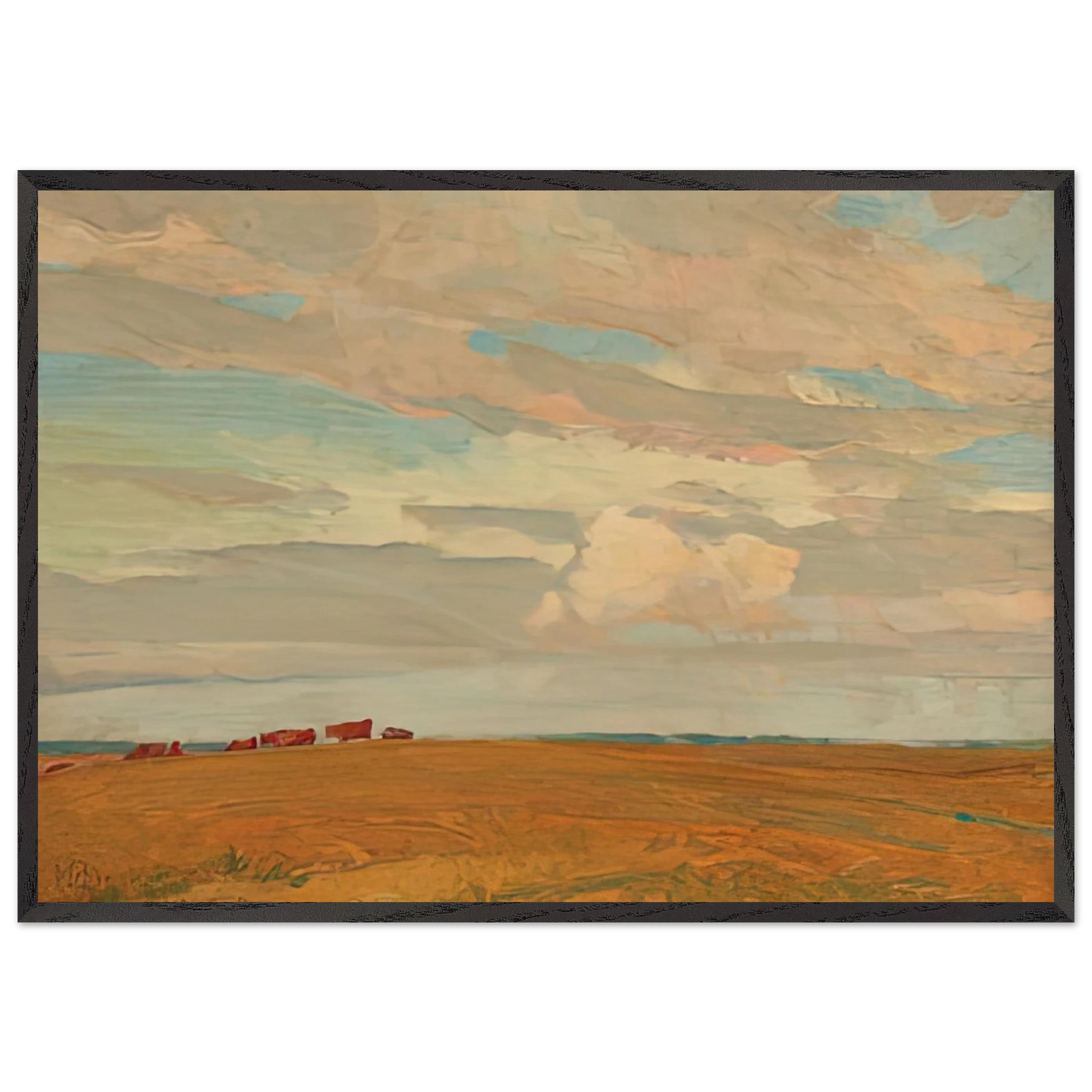 PRAIRIE SAND HILL CAMP MAY 1921 1921 - Maynard Dixon 70x100 cm / 28x40 inches Framed Art Print – Black Wooden Frame