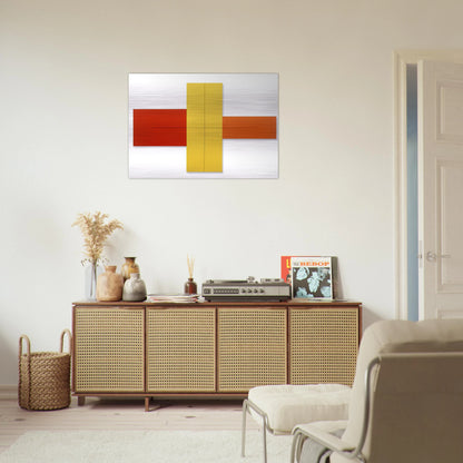 WITHIN RED YELLOW ORANGE 1981 - Robert Mangold Brushed Aluminum Print - 70x100 cm / 28x40 inches | Robert Mangold Aluminum Print | Robert Mangold Prints
