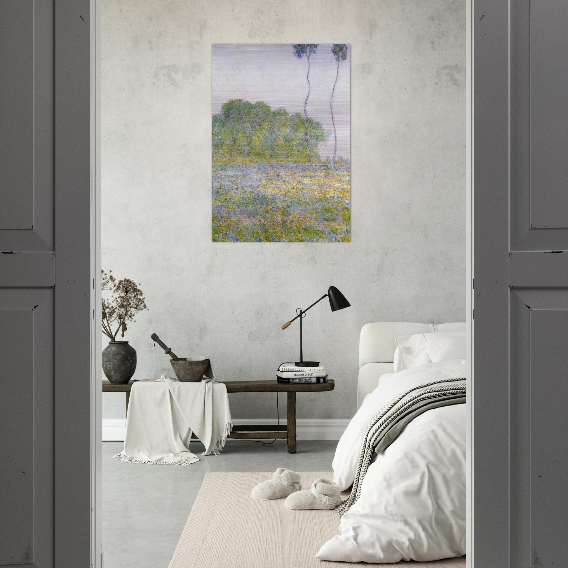 Springtime. Meadow at Giverny - claude monet Brushed Aluminum Print - 70x100 cm / 28x40 inches | claude monet Aluminum Print | claude monet Prints
