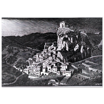 PALIZZI CALABRIA OCTOBER 1930 1930 - MC Escher Brushed Aluminum Print - 70x100 cm / 28x40 inches | MC Escher Aluminum Print | MC Escher Prints | Maurits Cornelis Escher Prints