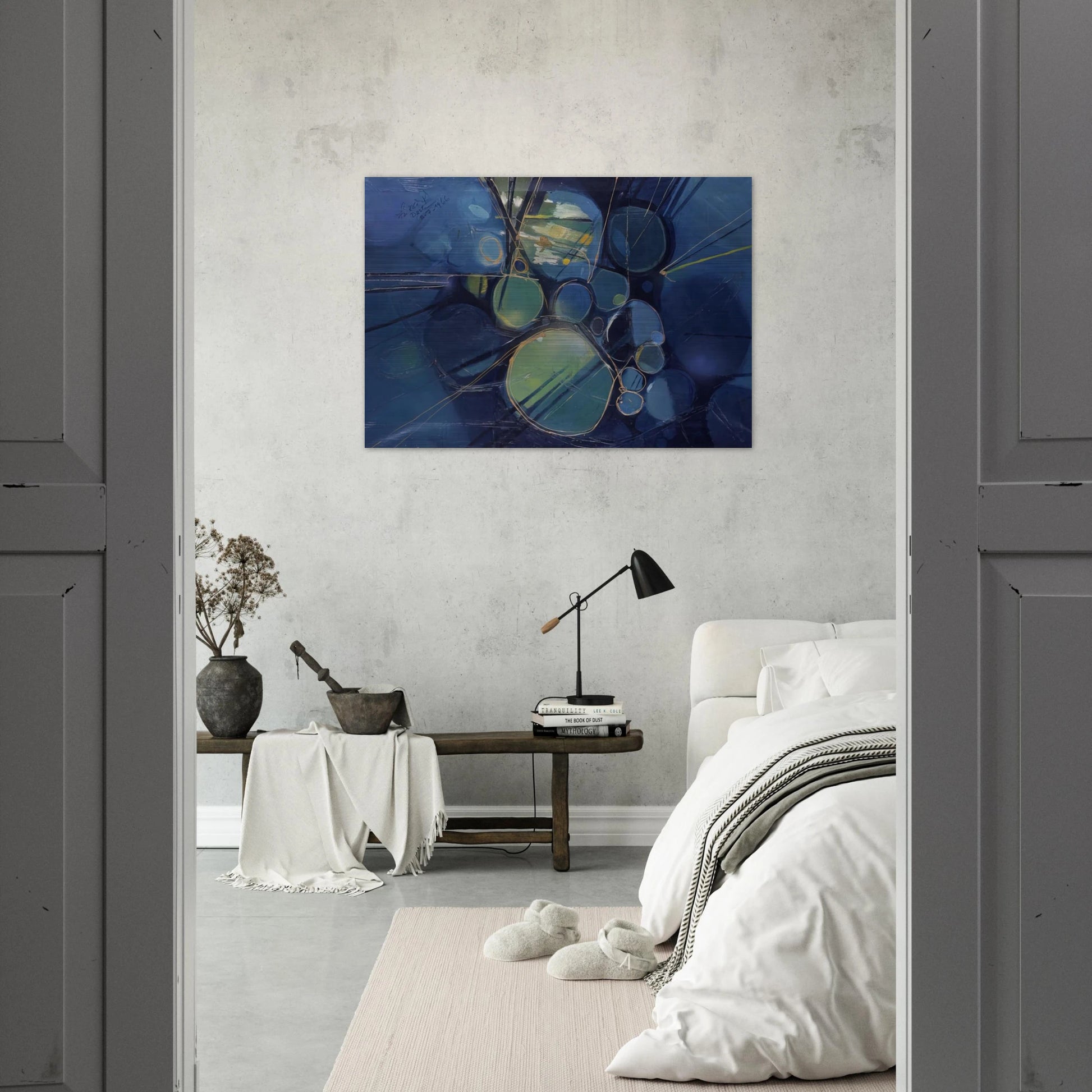 Green Abstract - 1966 - Gebre Kristos Desta Brushed Aluminum Print - 70x100 cm / 28x40 inches | Gebre Kristos Desta Aluminum Print | Gebre Kristos Desta Prints