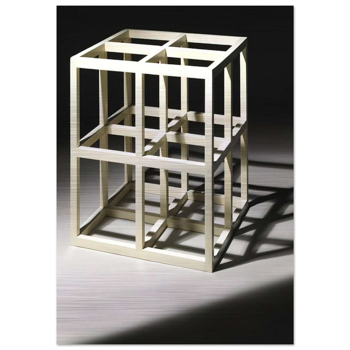 8 Part Cube - Sol LeWitt Brushed Aluminum Print - 70x100 cm / 28x40 inches | Sol LeWitt Aluminum Print | Sol LeWitt Prints