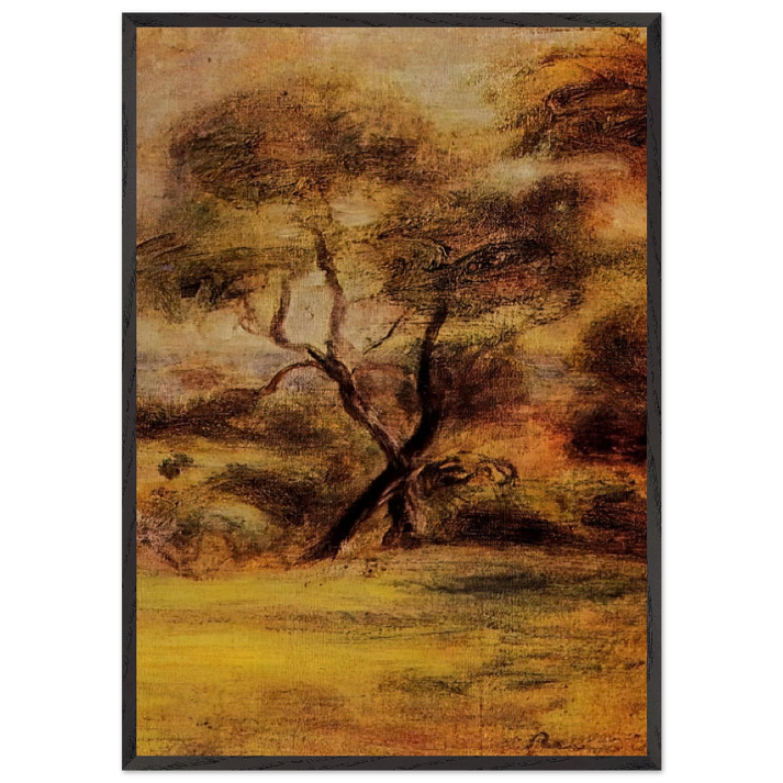 A Walk by the Sea - Pierre-Auguste Renoir 70x100 cm / 28x40 inches Framed Art Print – Black Wooden Frame