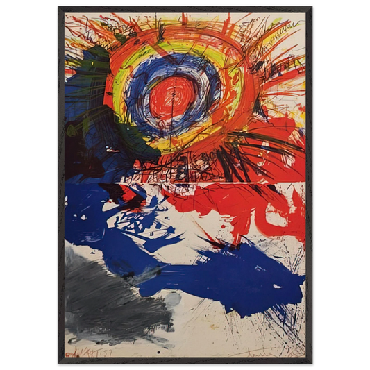 Composition - 1957 - Walasse Ting 70x100 cm / 28x40 inches Framed Art Print – Black Wooden Frame