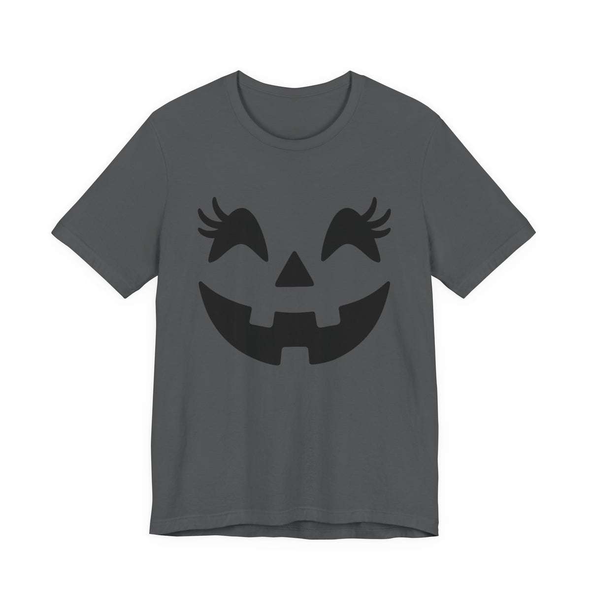 Jack O'Lantern Gesicht Kürbis Wimpern Halloween Damen Mädchen T-Shirt