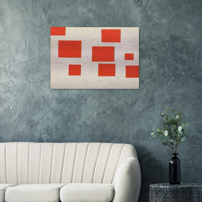 KOMPOSITION MIT 8 ROTEN RECHTECKEN COMPOSITION WITH 8 RED RECTANGLES 1964 - BLINKY PALERMO Brushed Aluminum Print - 70x100 cm / 28x40 inches | BLINKY PALERMO Aluminum Print | BLINKY PALERMO Prints