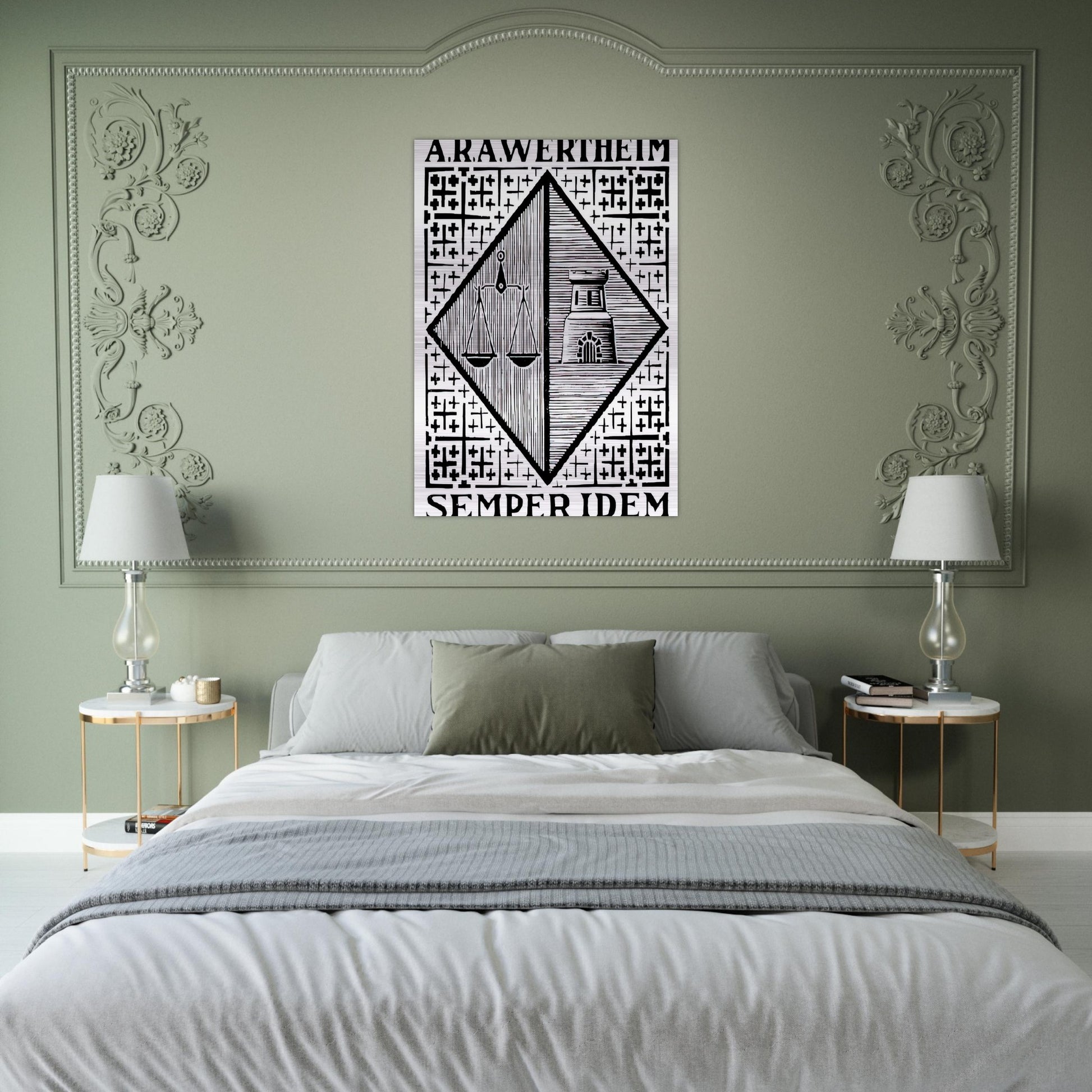 BOOKPLATE A R A WERTHEIM - MC Escher Brushed Aluminum Print - 70x100 cm / 28x40 inches | MC Escher Aluminum Print | MC Escher Prints
