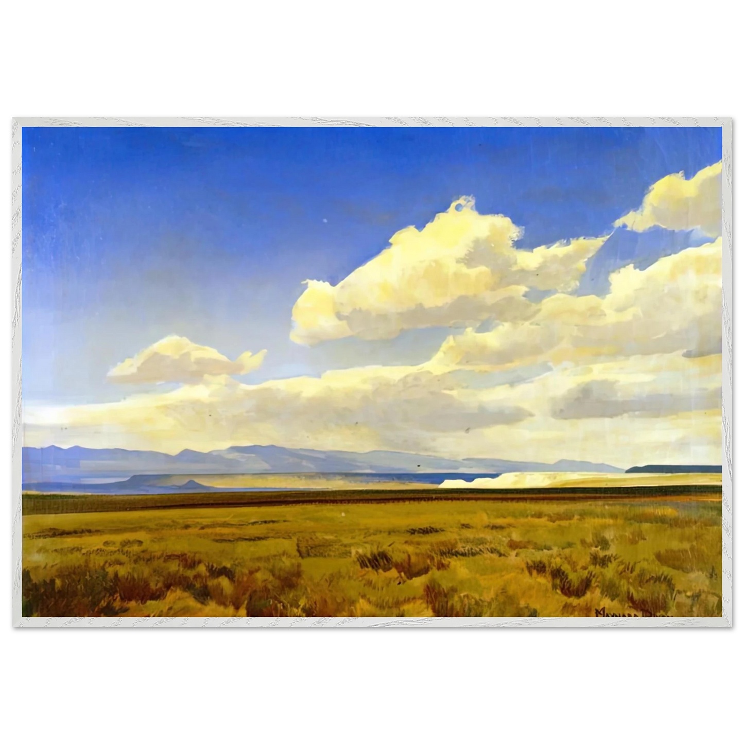 Maynard Dixon - WIND OF WYOMING 1936 Wall art - 60x80 cm / 24x32 inches - Premium Wooden Framed Poster With Fine Art Paper-canvas - Wood frame